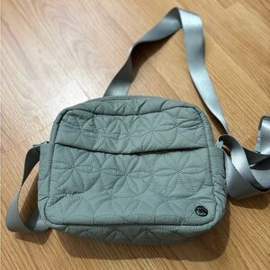 Quilted green Crossbody Bag with Strap